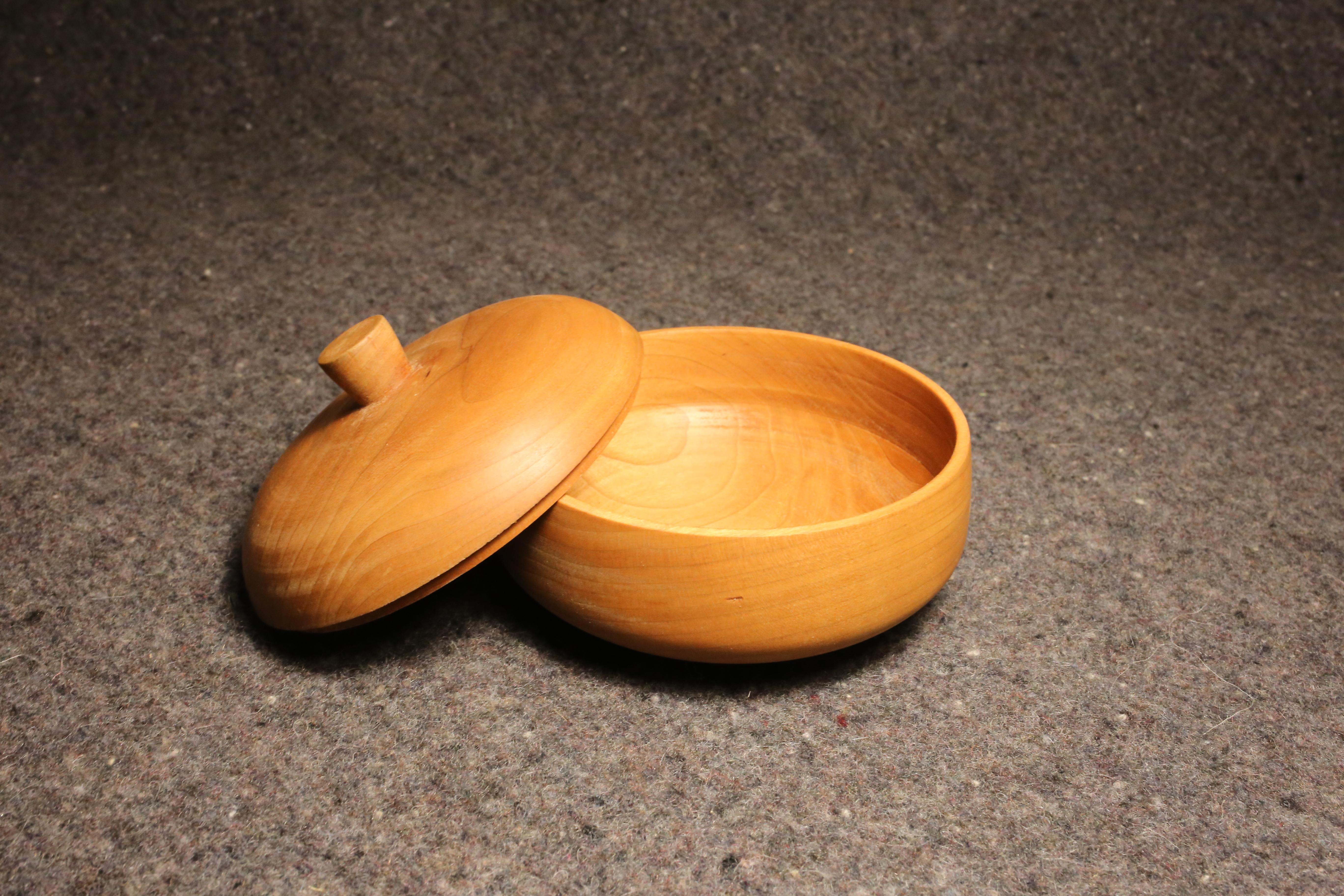 a wooden bowl