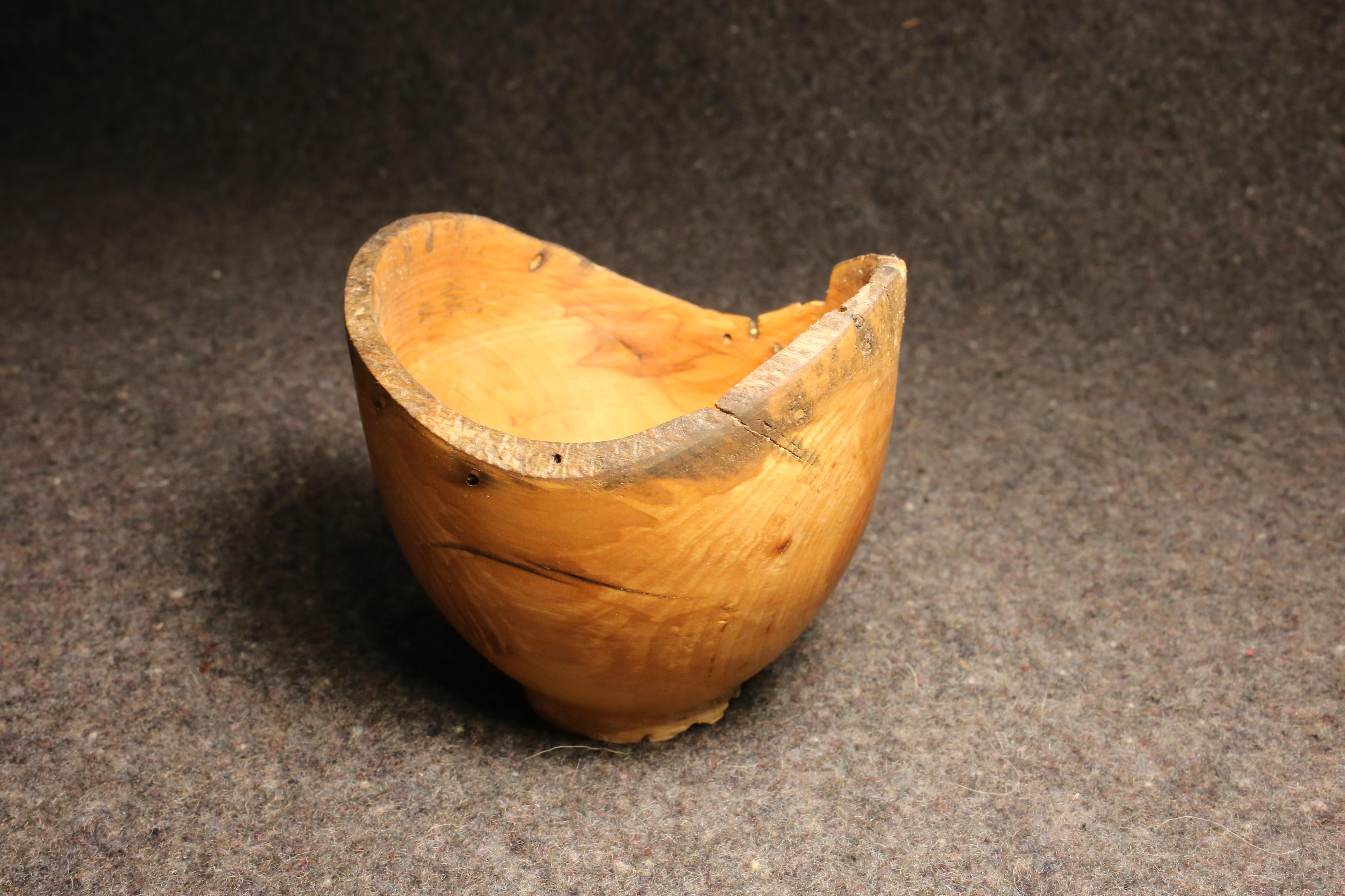 a wooden bowl